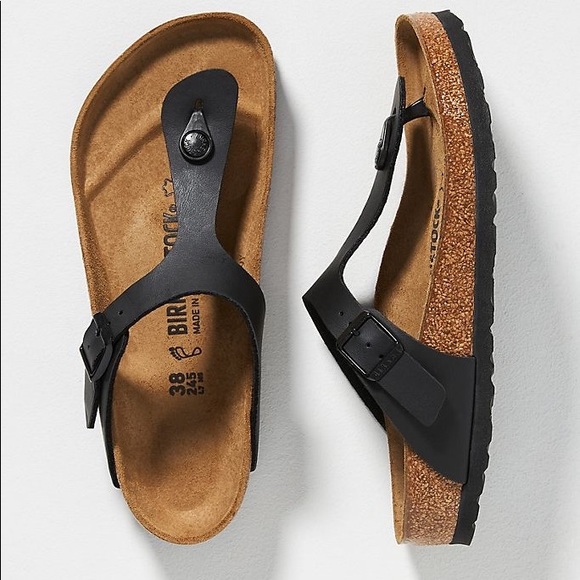 birkenstock gizeh black leather